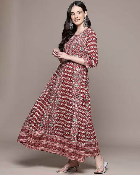 Women Floral Print Fit & Flare Dress