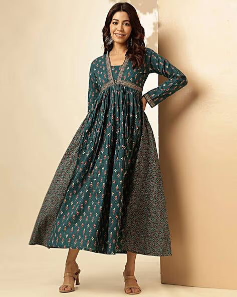 Women Floral Print Fit & Flare Dress