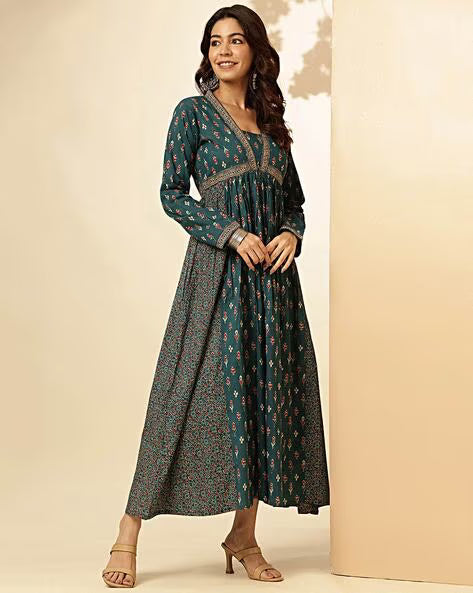 Women Floral Print Fit & Flare Dress