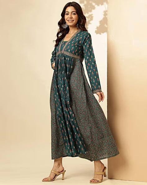 Women Floral Print Fit & Flare Dress
