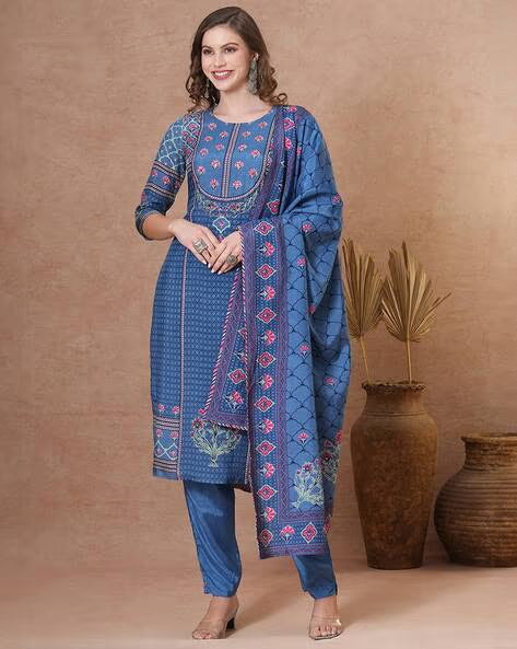 Women Floral Straight Kurta Set