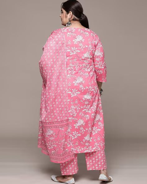 Women Floral Print Straight Kurta Set