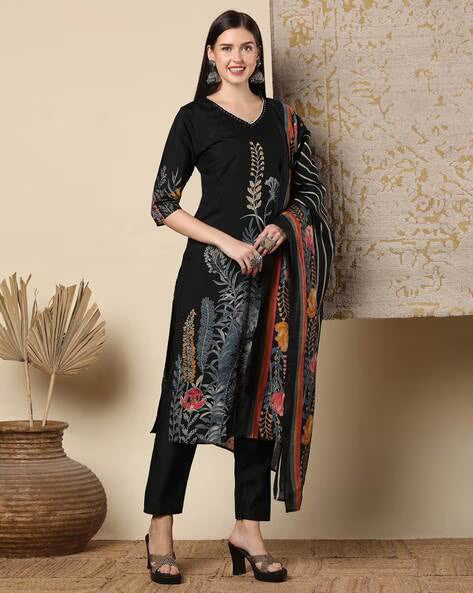 Women Cotton Straight Kurta Set