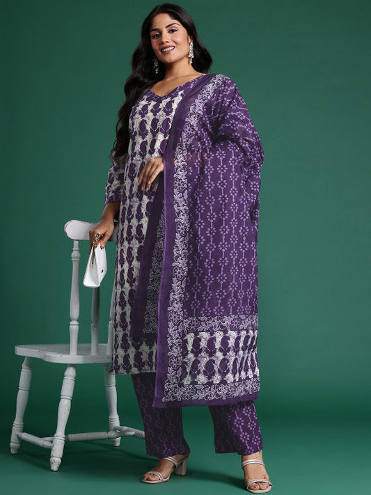 Indo Era Paisley Printed Kurta with Trousers & Dupatta