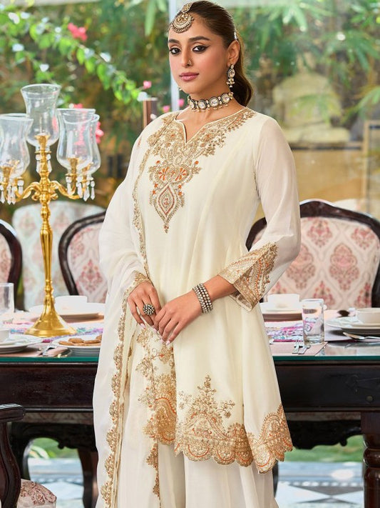 Indo Era Ethnic Motifs Embroidered Sequinned Straight Kurta