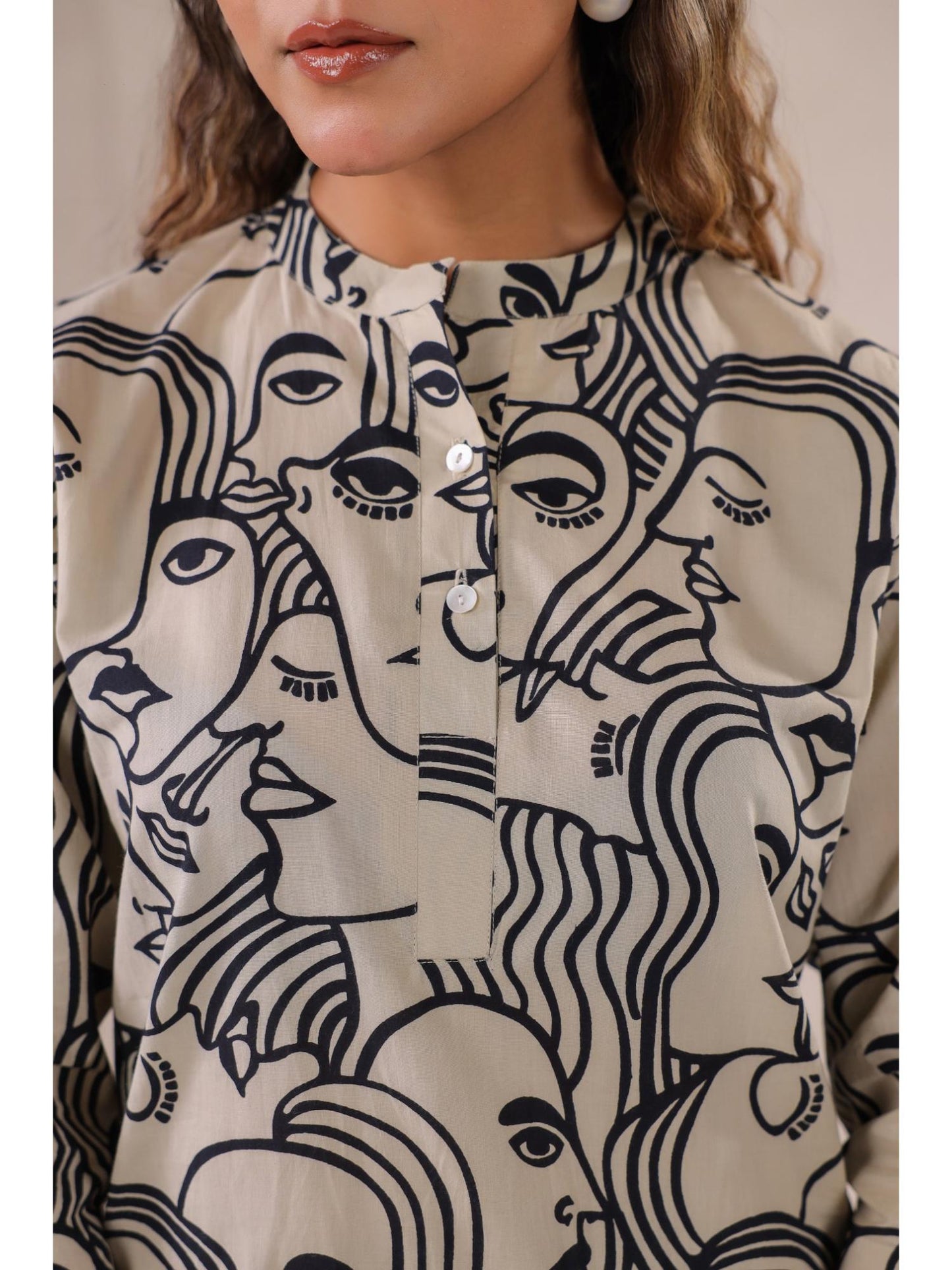 Womens Beige Printed Stylish &amp; Comfortable Co-Ord Set