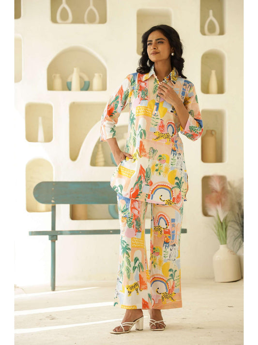 Womens Multi-Color Printed Stylish &amp; Comfortable Co-Ord Set