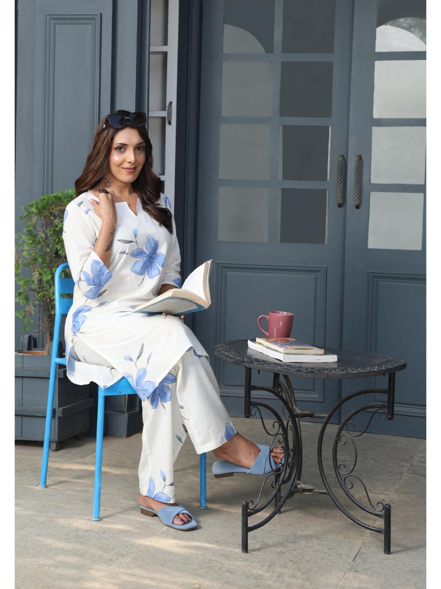 Womens White Printed Stylish &amp; Comfortable Co-Ord Set