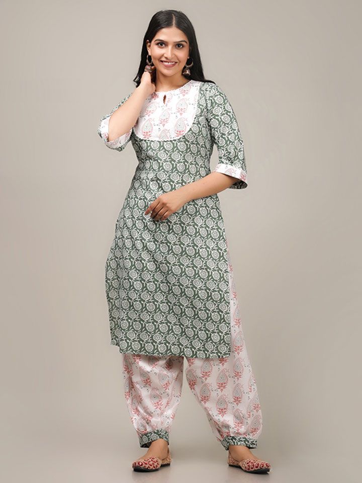 Soft Cotton Floral Kurta