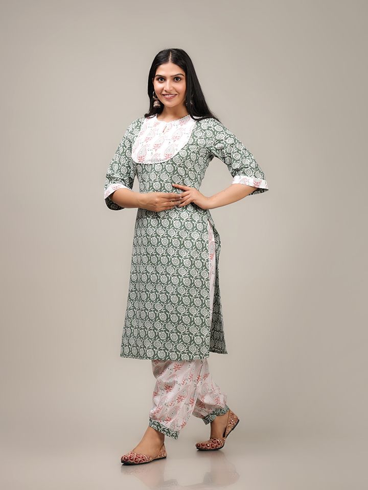 Soft Cotton Floral Kurta