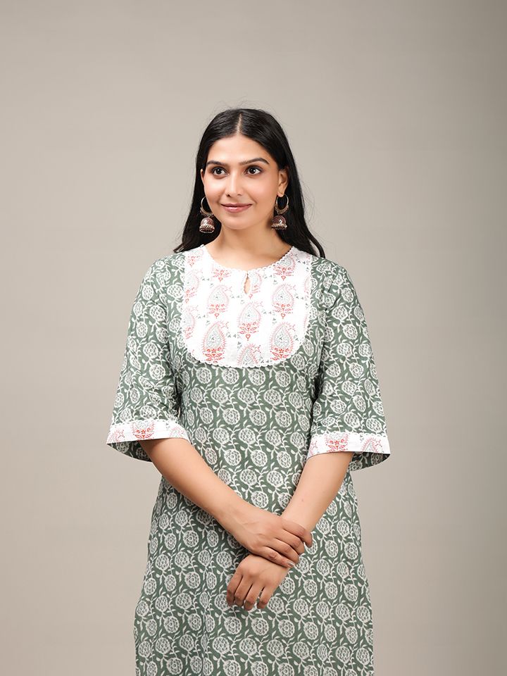 Soft Cotton Floral Kurta