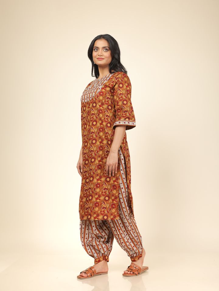 Soft Cotton Floral Kurta