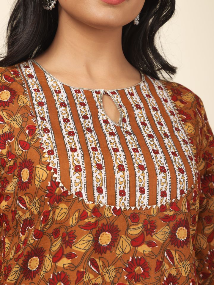 Soft Cotton Floral Kurta