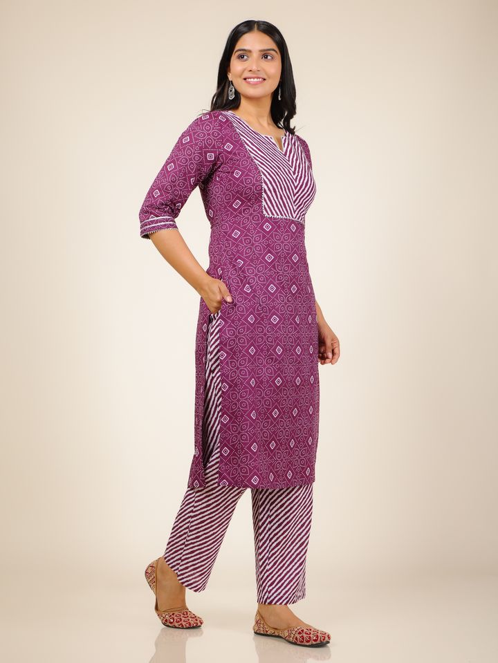 Soft Cotton Bandhani Kurta