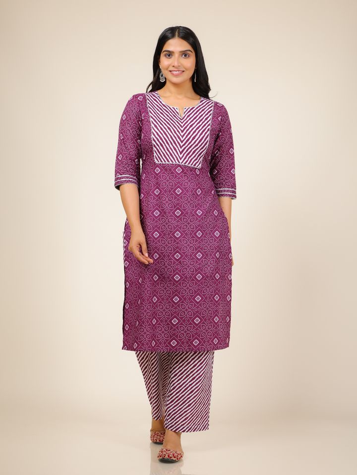 Soft Cotton Bandhani Kurta