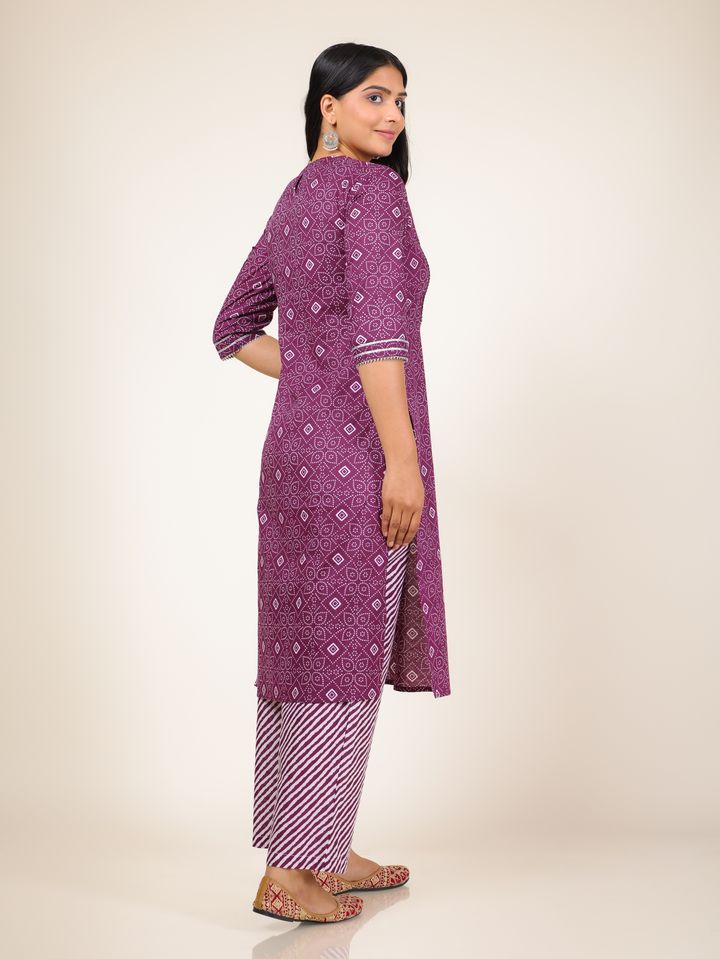 Soft Cotton Bandhani Kurta