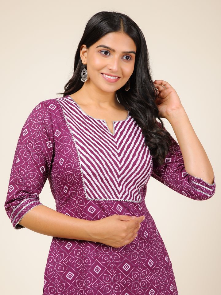 Soft Cotton Bandhani Kurta