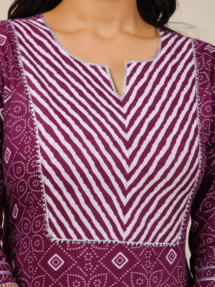 Soft Cotton Bandhani Kurta