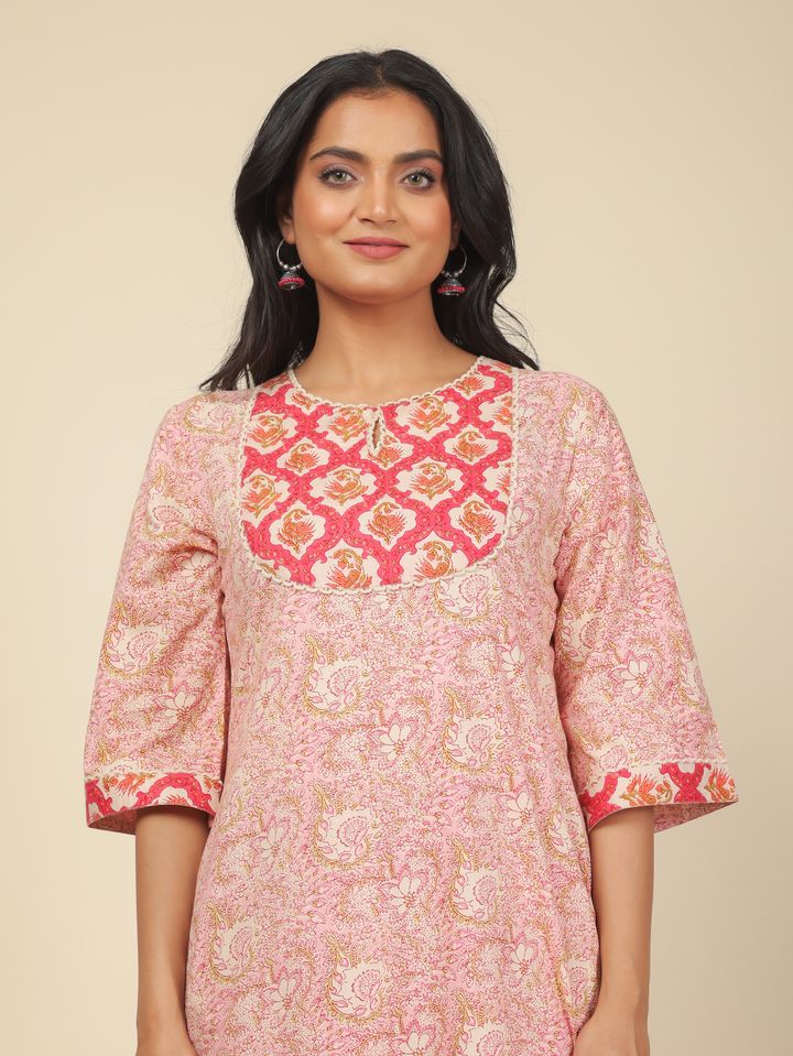 Soft Cotton Floral Kurta