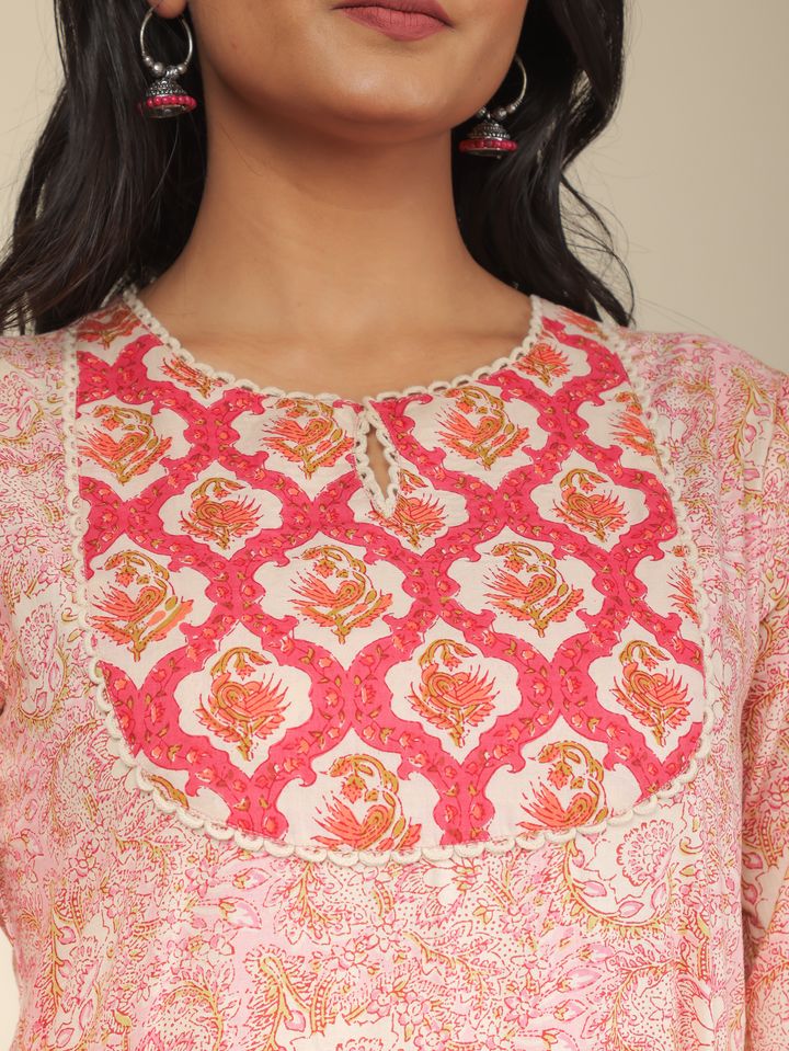 Soft Cotton Floral Kurta