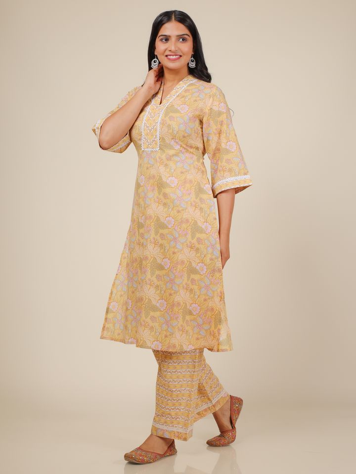 Soft Cotton Floral Kurta