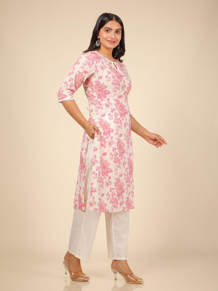 Soft Cotton Floral Kurta