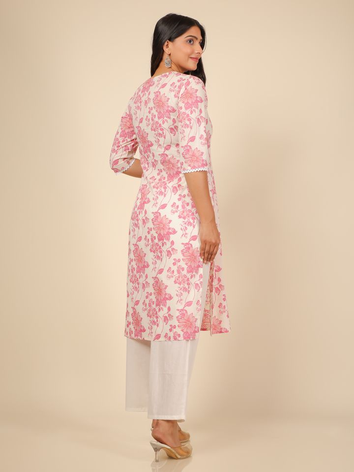 Soft Cotton Floral Kurta