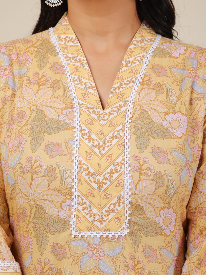 Soft Cotton Floral Kurta