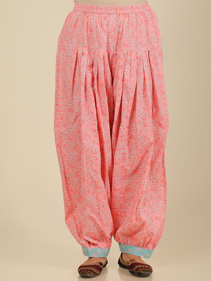 Soft Cotton Floral Straight Blue Kurta