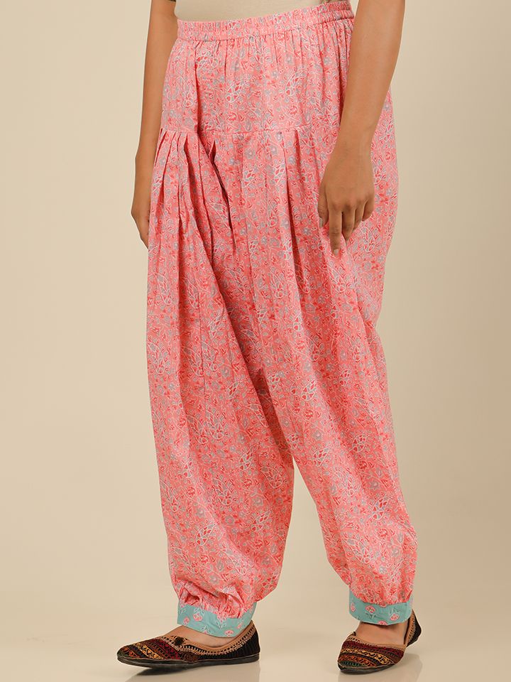 Soft Cotton Floral Straight Blue Kurta