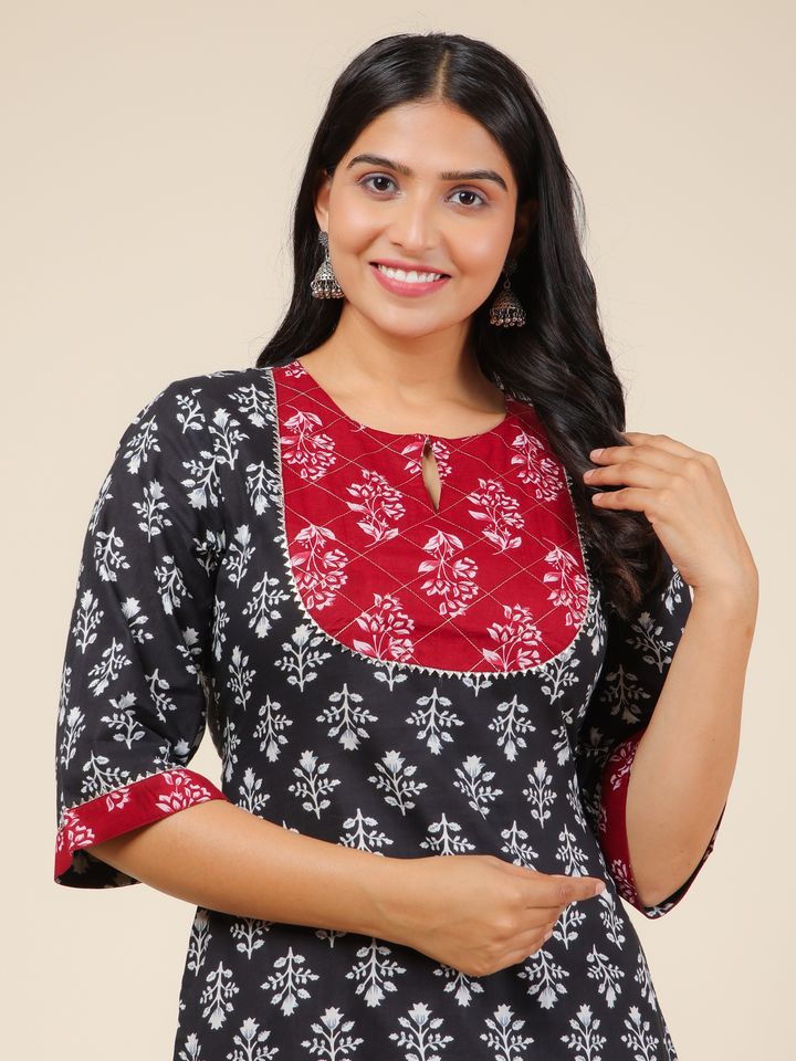 Soft Cotton Floral Kurta