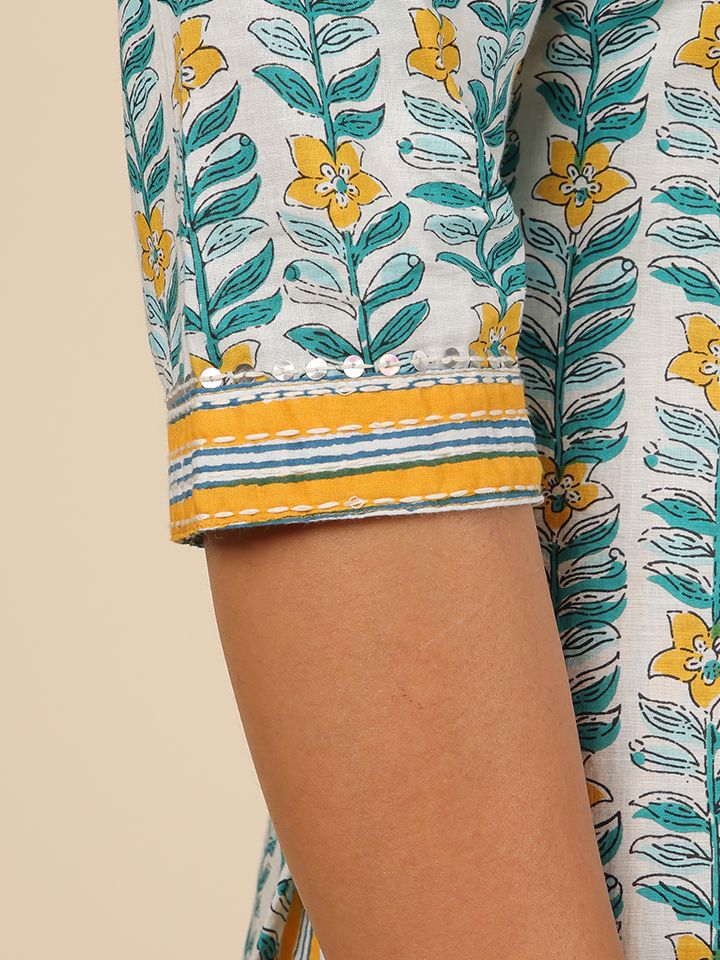 Soft Cotton Striped Straight Yellow Kurta