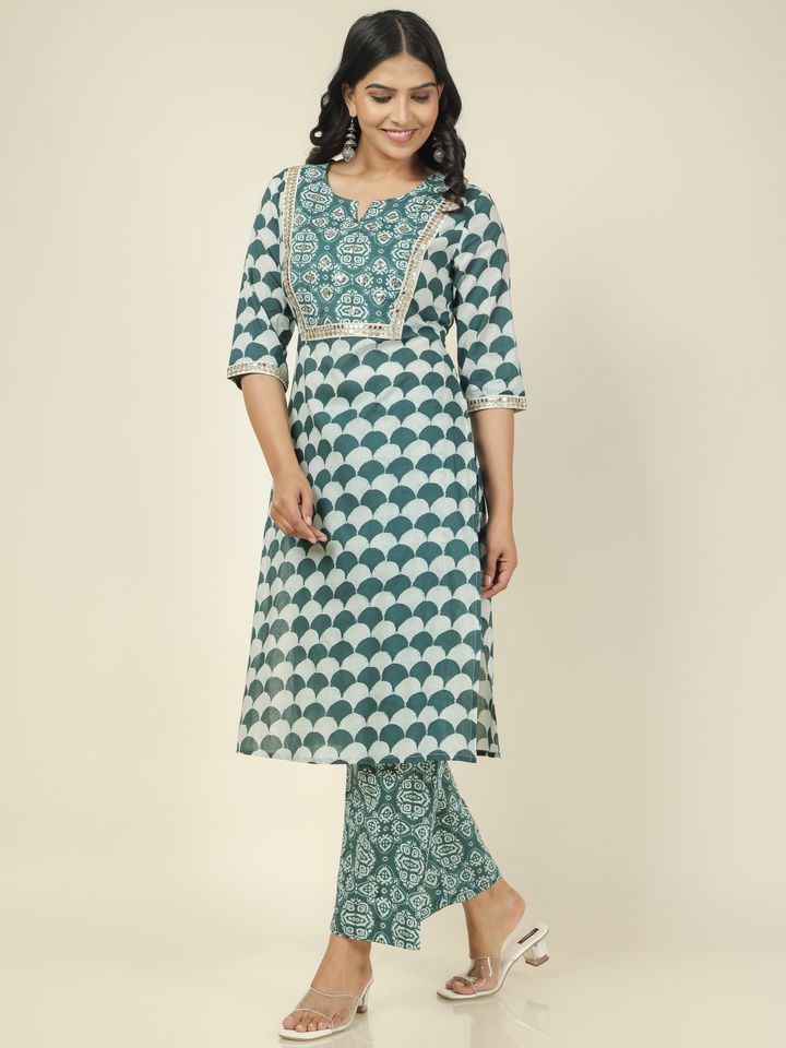 Soft Cotton Geometric Kurta