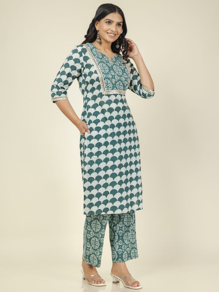 Soft Cotton Geometric Kurta