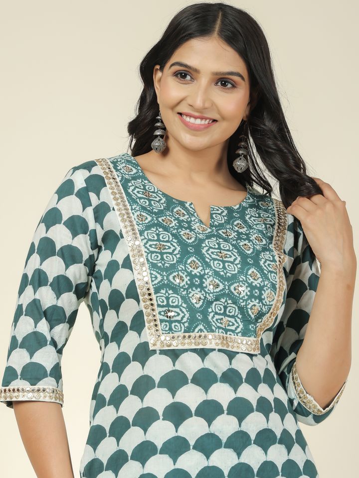 Soft Cotton Geometric Kurta