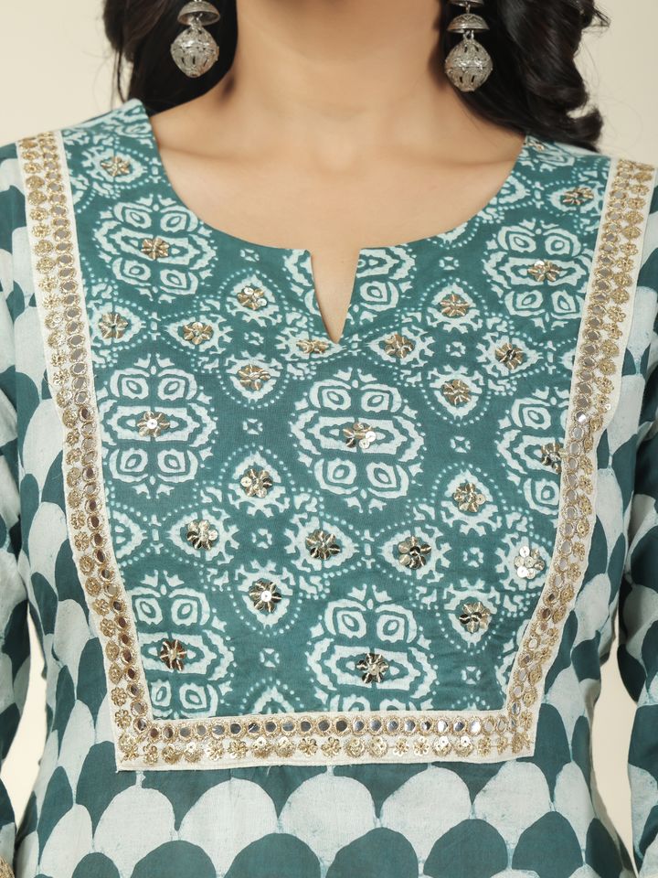 Soft Cotton Geometric Kurta