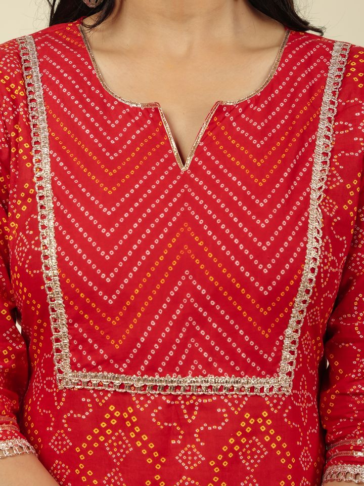 Soft Cotton Bandhani Kurta