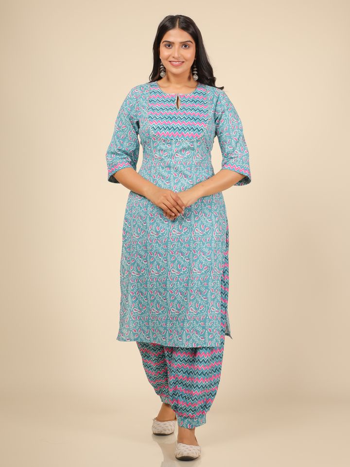 Soft Cotton Floral Kurta