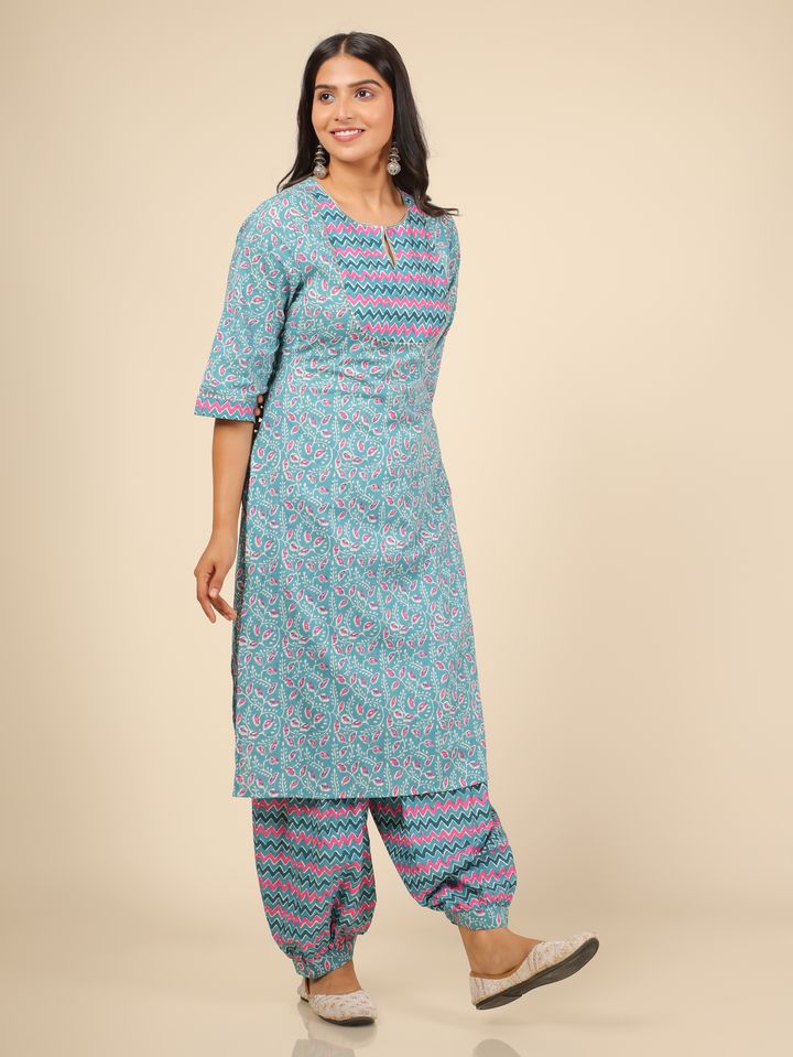 Soft Cotton Floral Kurta