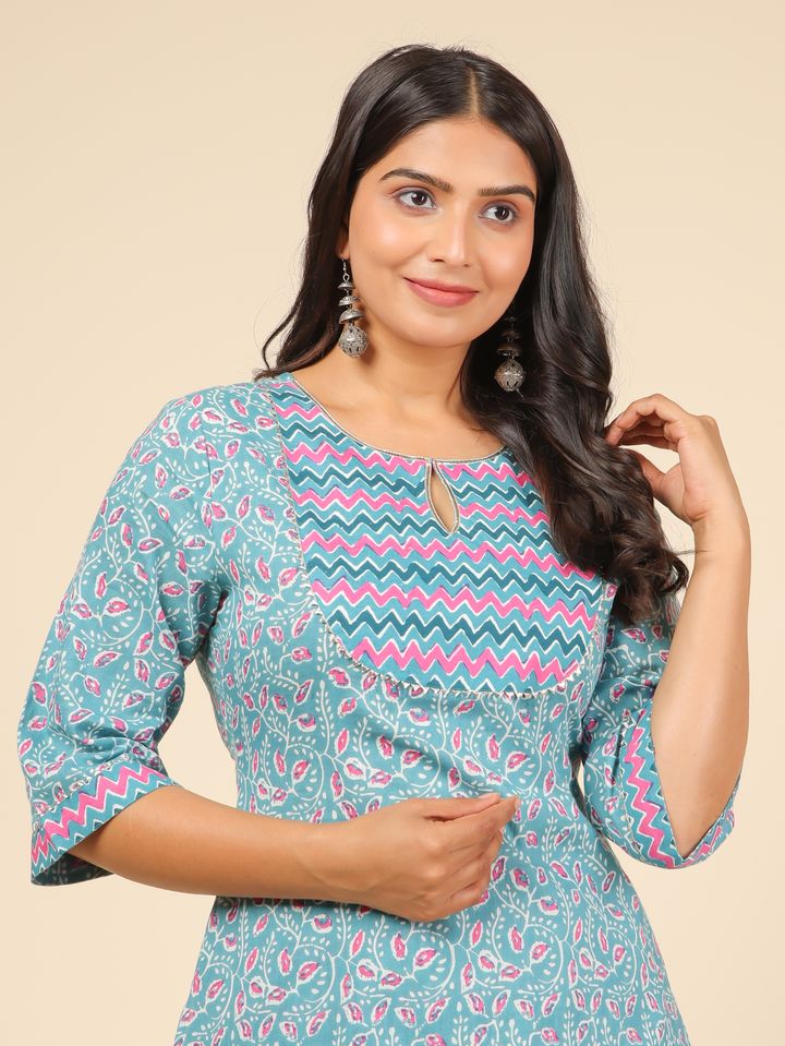 Soft Cotton Floral Kurta