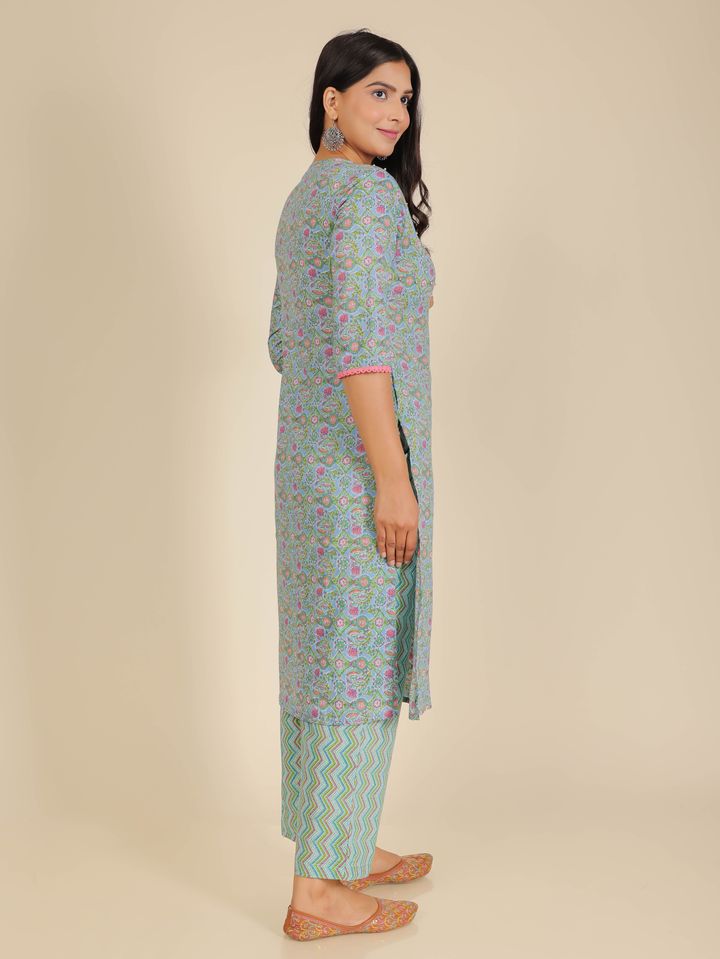 Soft Cotton Floral Kurta