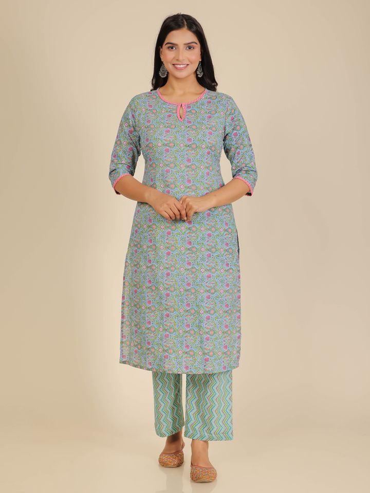 Soft Cotton Floral Kurta