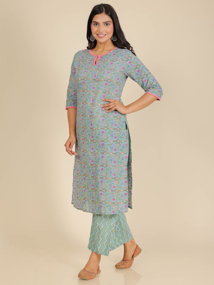 Soft Cotton Floral Kurta