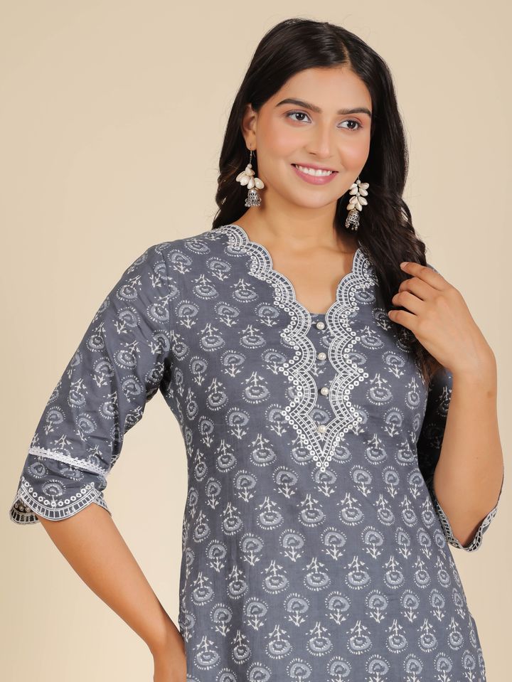 Soft Cotton Block Kurta