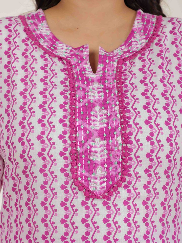 Soft Cotton Abstract Kurta