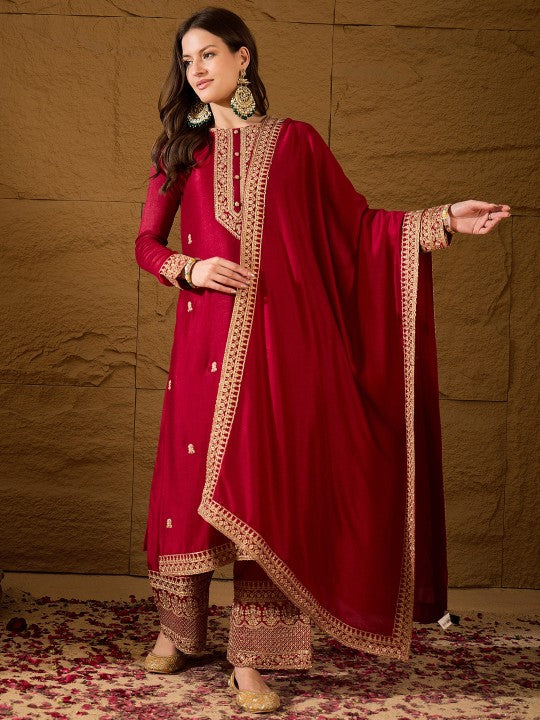 AHIKA Ethnic Motifs Embroidered Straight Kurta