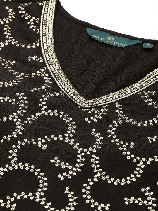 House of Pataudi Women Ethnic Motifs Sequinned Jashn Kurta