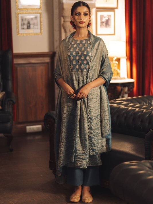 anayna Women Ethnic Motifs Embroidered Pleated Kurta