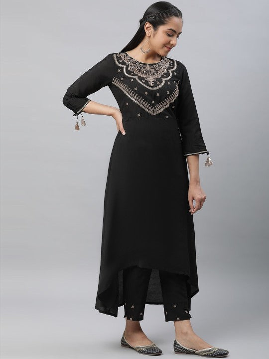 AURELIA Ethnic Motifs Embroidered  Regular Kurta With Trousers & Dupatta