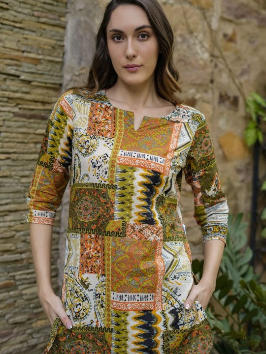 Jade & Julie Printed Pure Cotton Top & Trousers Co-Ords